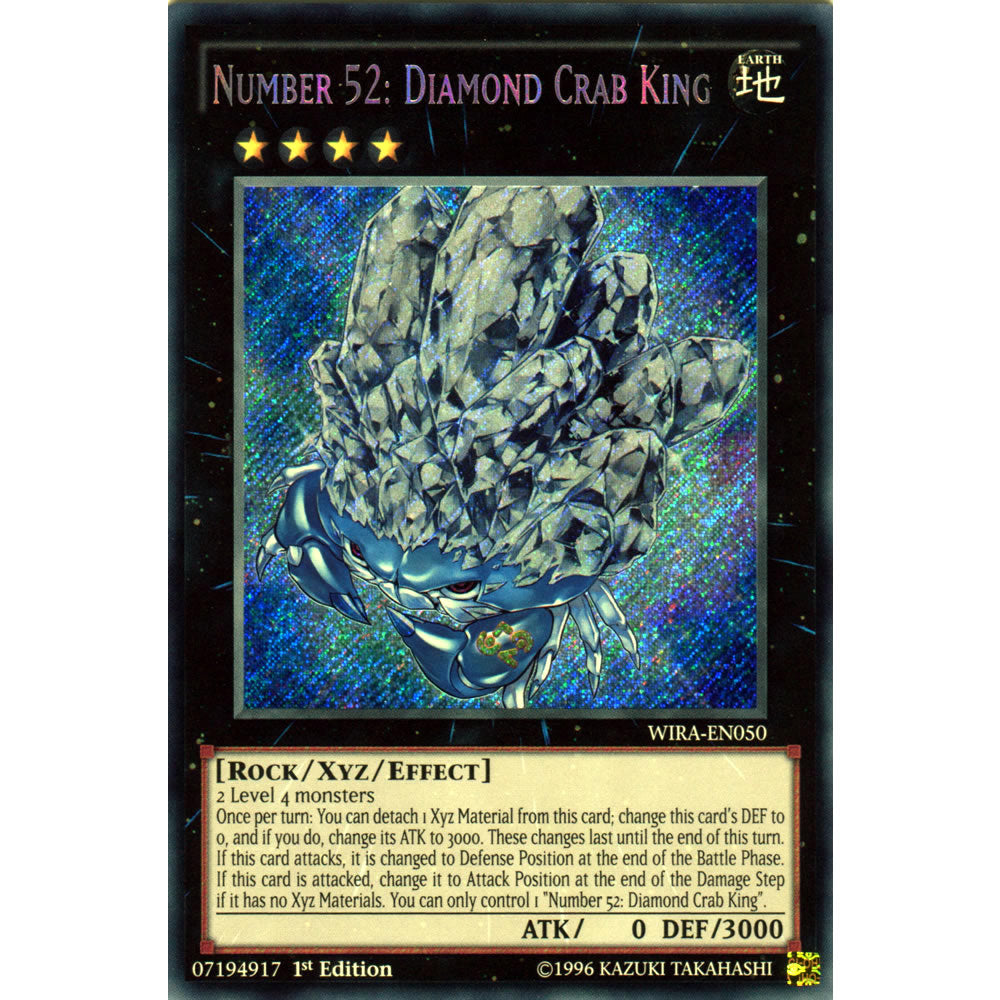 Number 52: Diamond Crab King WIRA-EN050 Yu-Gi-Oh! Card from the Wing Raiders Set