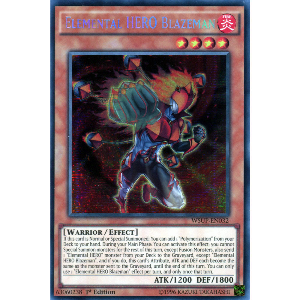 Elemental HERO Blazeman WSUP-EN032 Yu-Gi-Oh! Card from the World Superstars Set