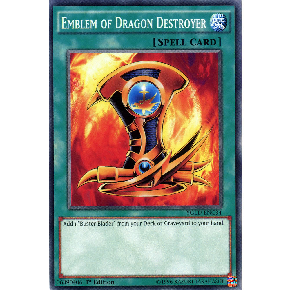 Emblem of Dragon Destroyer YGLD-ENC34 Yu-Gi-Oh! Card from the Yugi's Legendary Decks Set