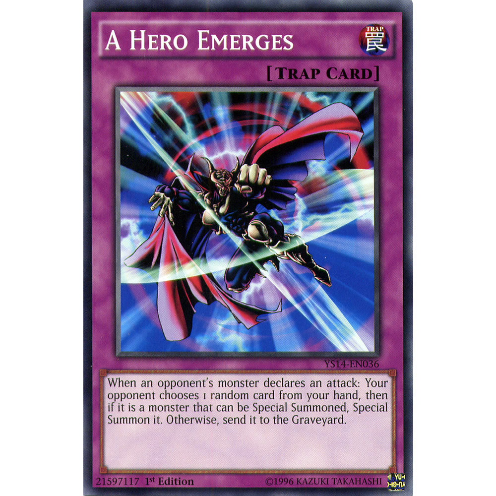 A Hero Emerges YS14-EN036 Yu-Gi-Oh! Card from the Space-Time Showdown Set