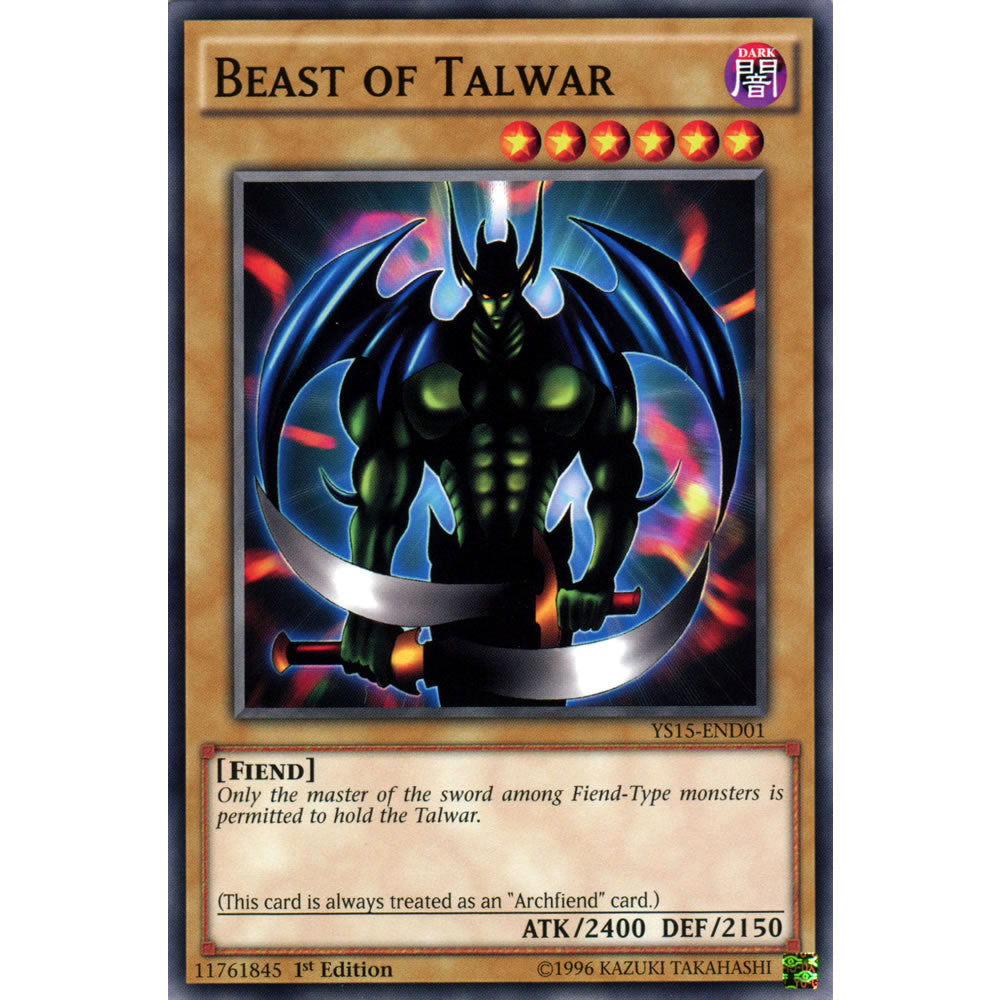 Beast of Talwar  YS15-END01 Yu-Gi-Oh! Card from the Yuya & Declan Set