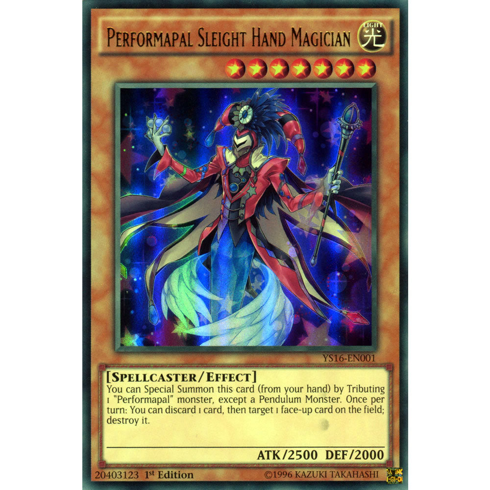 Performapal Sleight Hand Magician YS16-EN001 Yu-Gi-Oh! Card from the Yuya Set