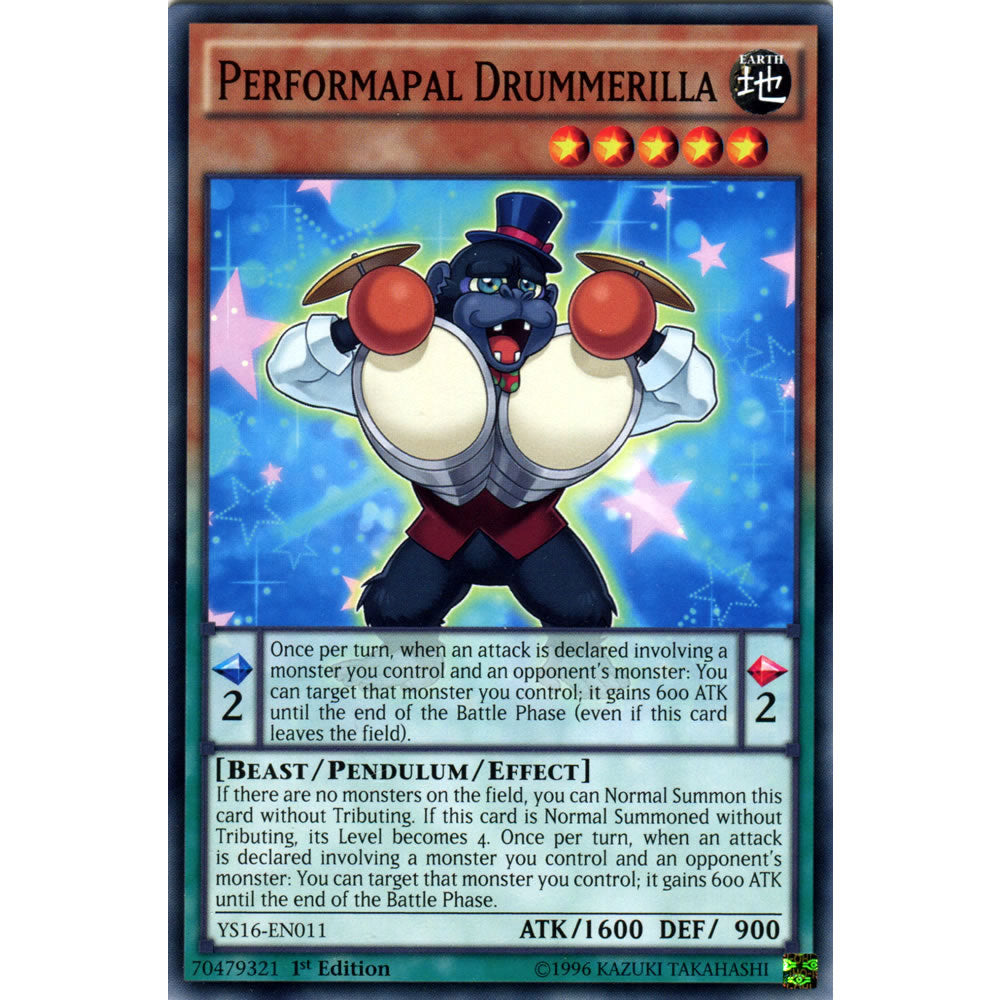 Performapal Drummerilla YS16-EN011 Yu-Gi-Oh! Card from the Yuya Set