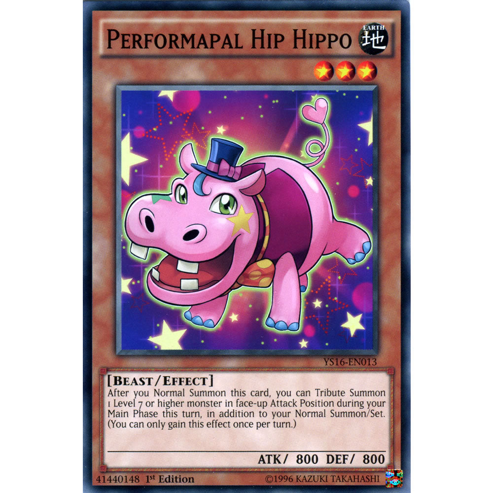 Performapal Hip Hippo YS16-EN013 Yu-Gi-Oh! Card from the Yuya Set