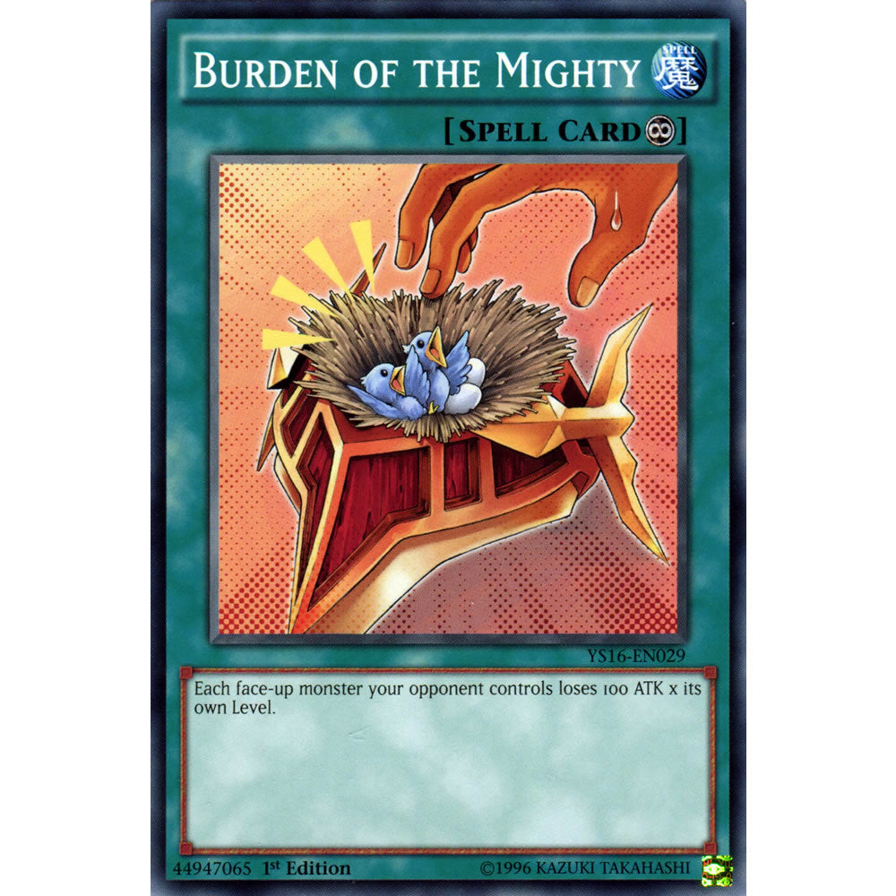 Burden of the Mighty YS16-EN029 Yu-Gi-Oh! Card from the Yuya Set