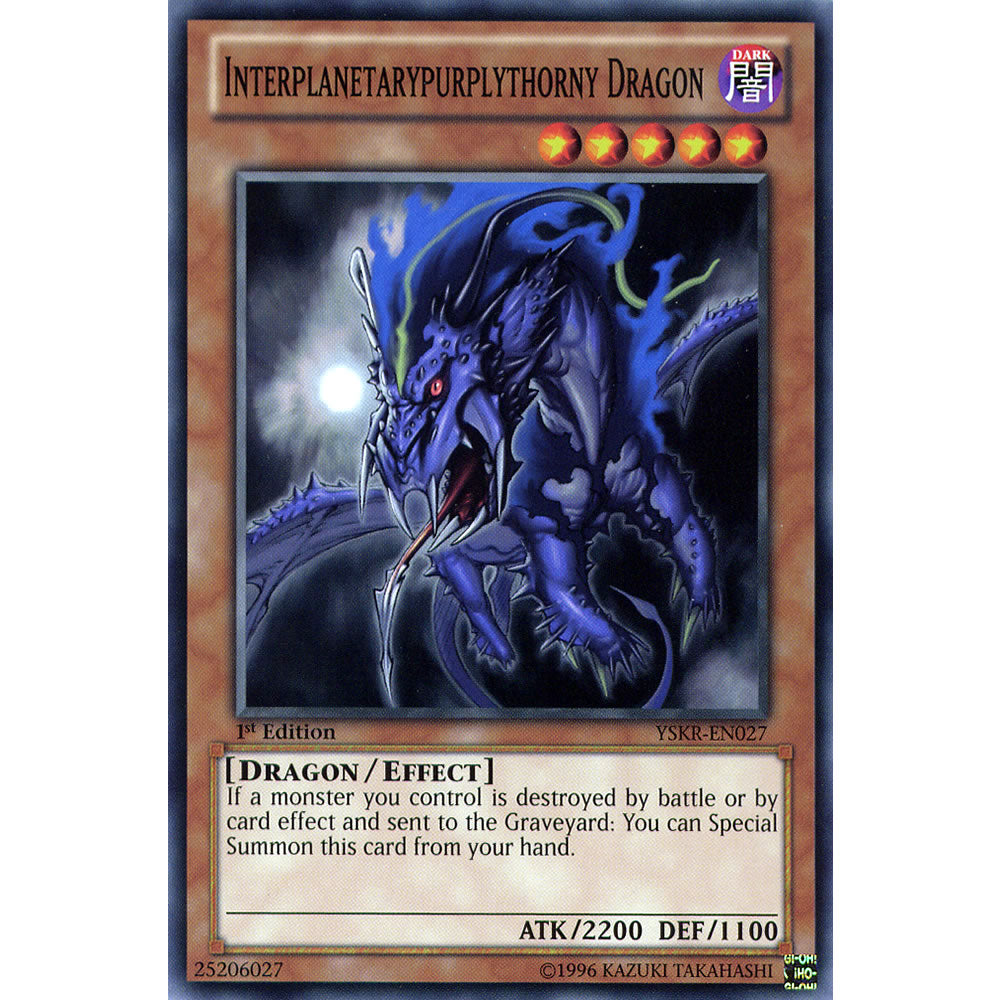 Interplanetarypurplythorny Dragon YSKR-EN027 Yu-Gi-Oh! Card from the Kaiba Reloaded Set