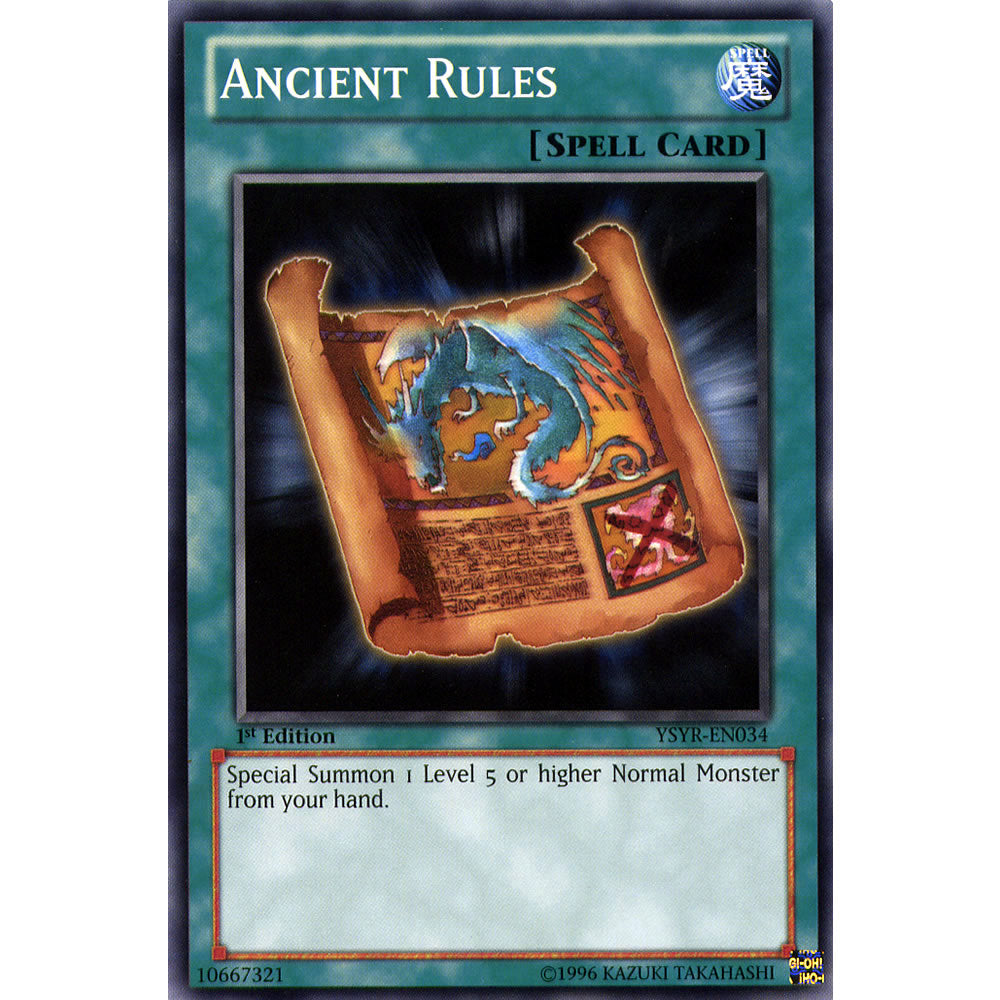 Ancient Rules YSYR-EN034 Yu-Gi-Oh! Card from the Yugi Reloaded Set